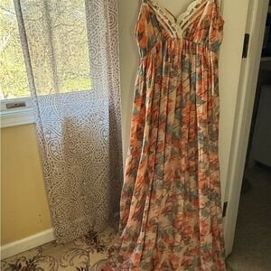 Lani Multicolor Floral Maxi Dress with Lace Detail